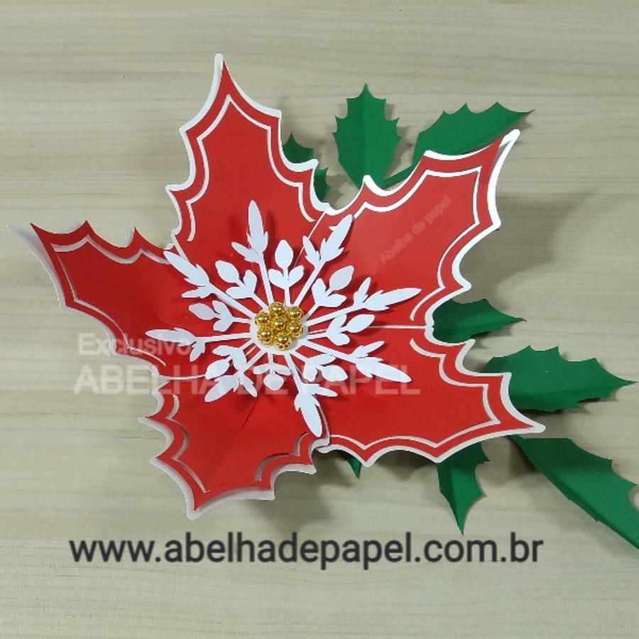 Poinsétia vermelha de papel